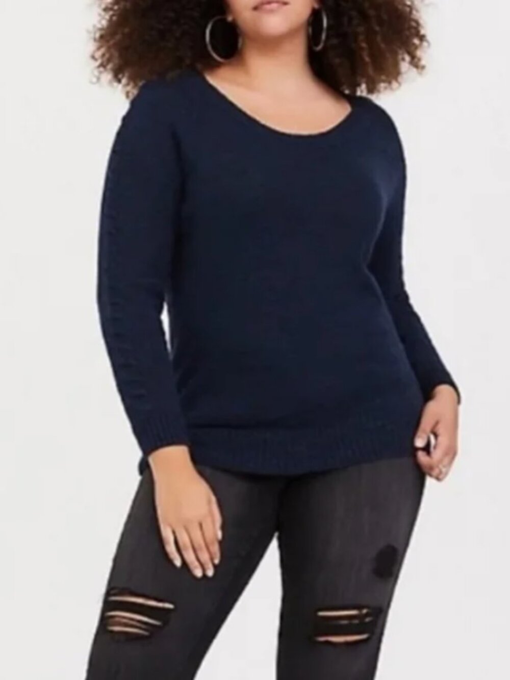 Torrid Long Sleeve Lace Up Sleeve Sweater